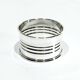Round Silver Napkin Ring with Striped Decoration