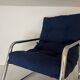 Fauteuil tubulaire chromé bleu années 70 Space Age