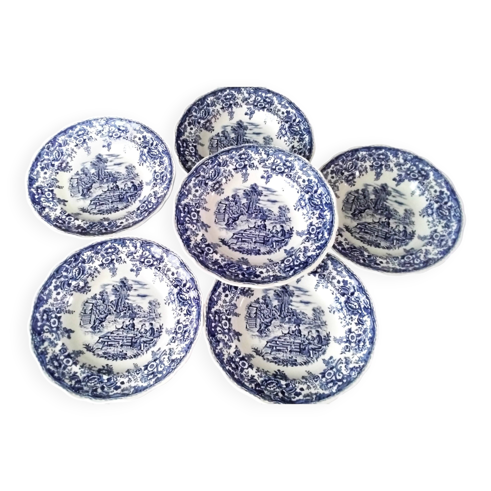 6 Lunéville Tradition Special Grand Feu soup plates