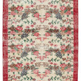 Anatolian handwoven decorative 1970s beige carpet 160 cm x 262 cm