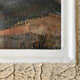 Landscape painting sea old watercolor signed