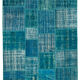 Handmade Oriental Contemporary 174 cm x 243 cm Turquoise Patchwork Carpet