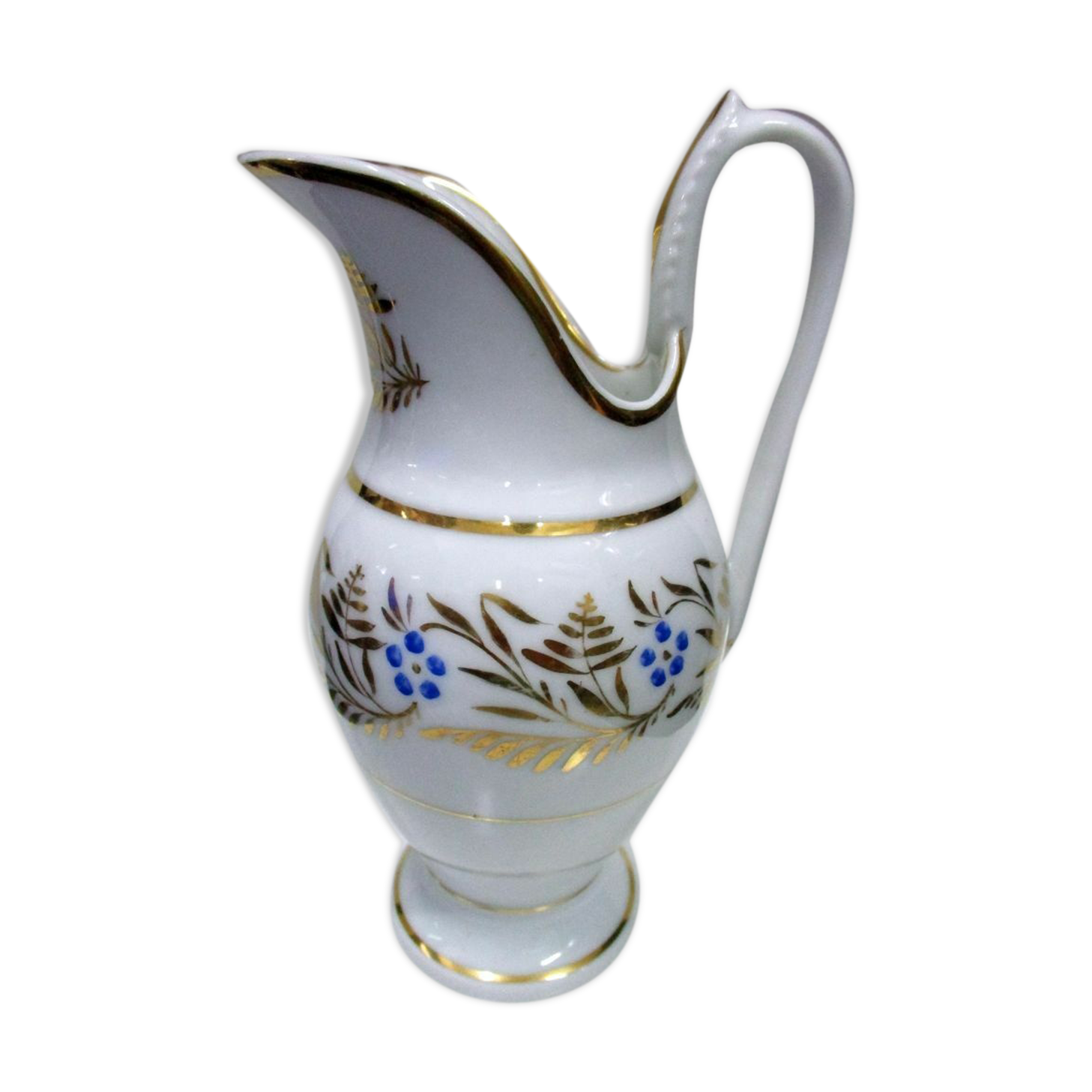 Paris porcelain needle swan collar handle