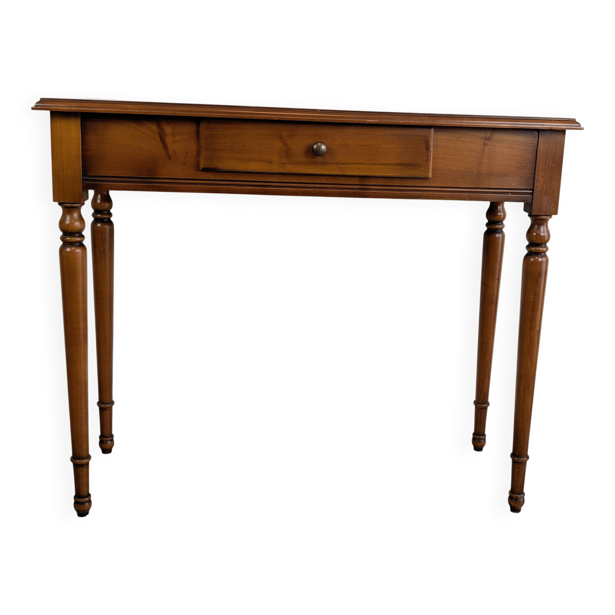 Console in cherry wood with turned legs and drawer – classic charm