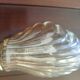 Pair of shell wall sconces – striped Italian glass – 1970