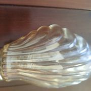 Paire d’appliques murales coquillage – verre italien strié – 1970