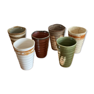 6 verres mug en grès