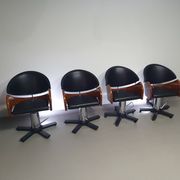4 chaises de barbier italiennes des années 80, réglables en hauteur