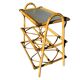 Rattan and glass shelf from the 50s