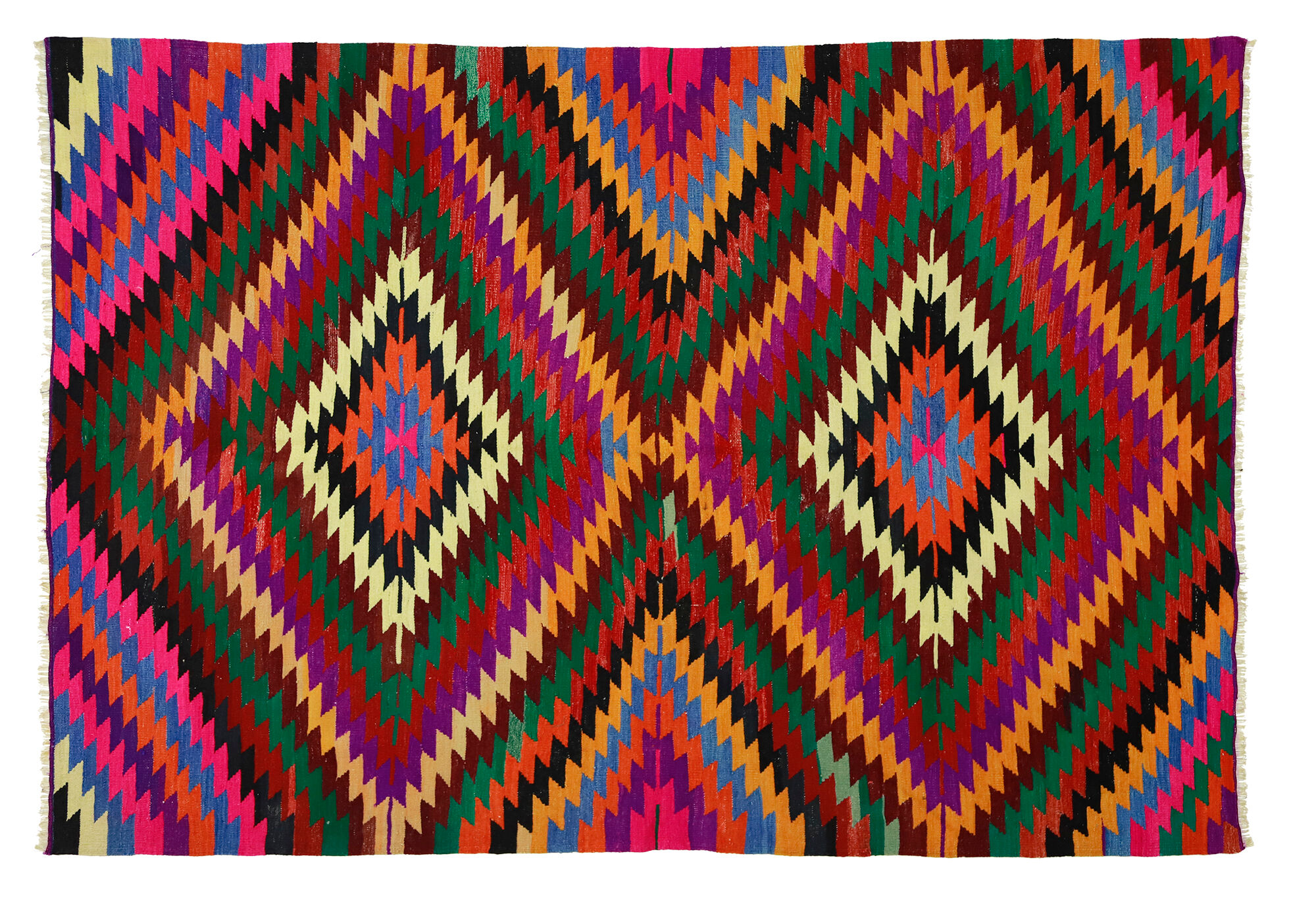 Anatolian handmade kilim rug 257 cm x 183 cm