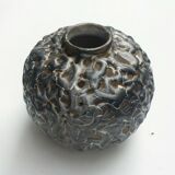 Vase boule en céramique émaillée de coulures  La Charentaise