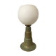 Art Deco style foot lamp in metal and white opaline