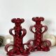Bougeoirs en barbotine Art Deco