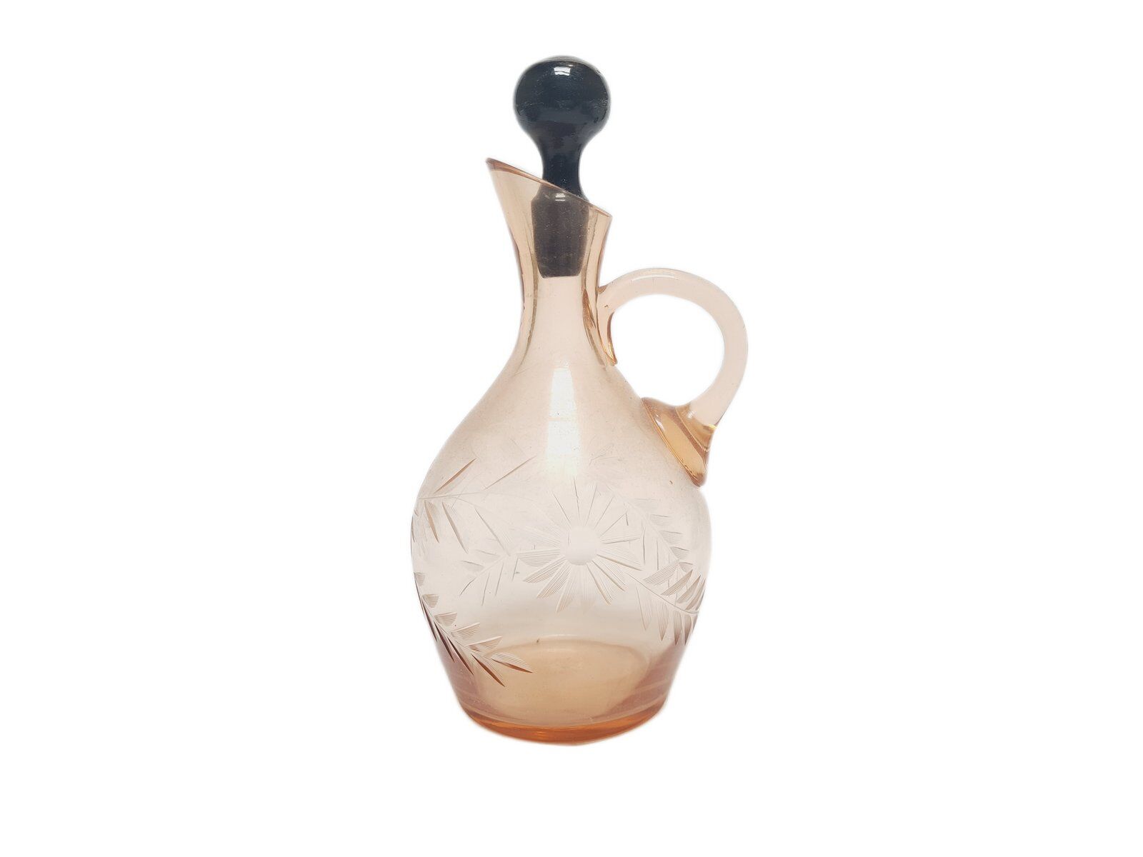Art Deco carafe from Hortensja Glassworks, Poland, 1930s