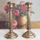 Pair of very old brass candlesticks