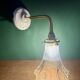 Vintage tulip angled wall light in holophane glass