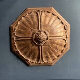 Large vintage ceiling ornament in wood and gilded resin, Louis XIV style