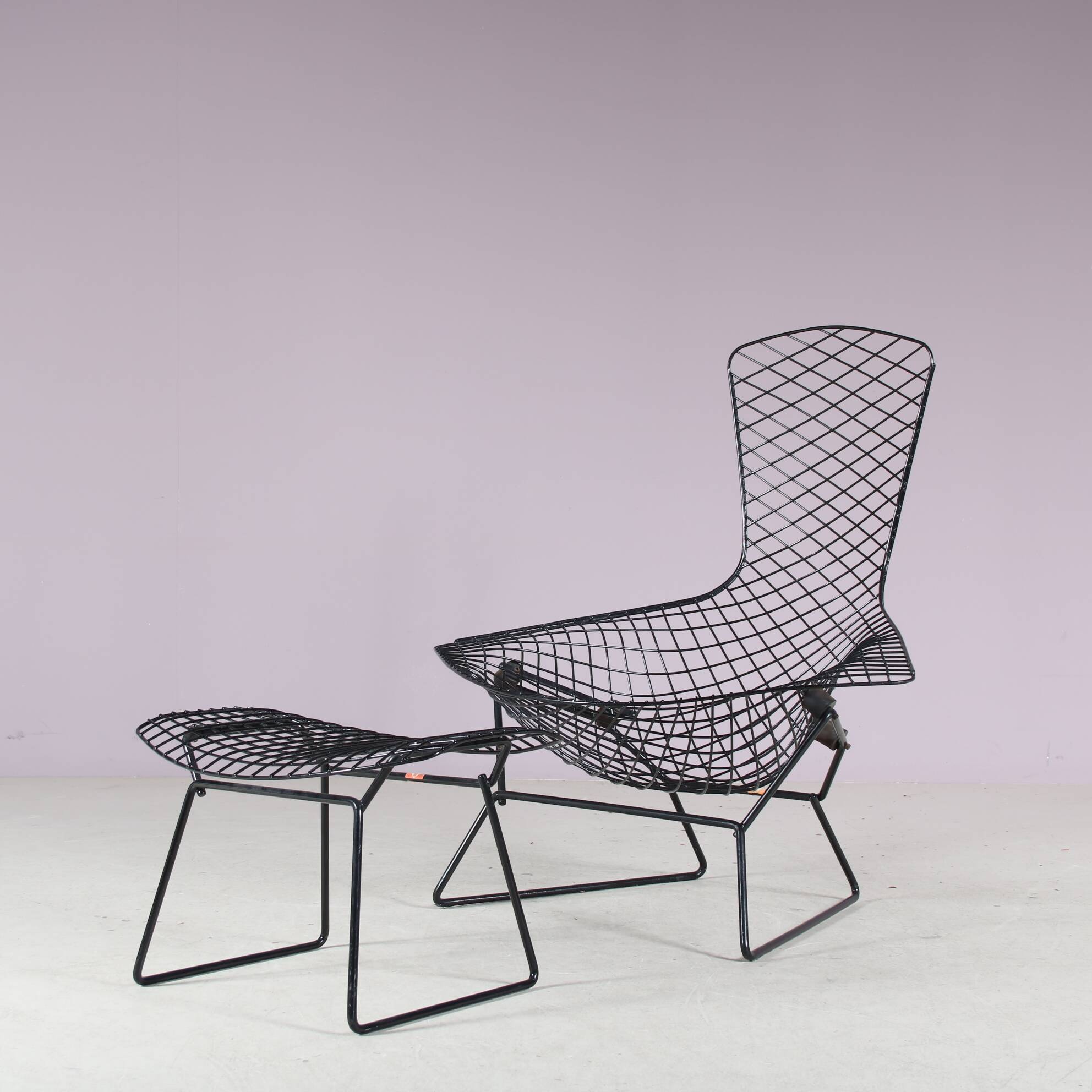 1960s “Bird Chair” with ottoman by Harry Bertoia for Knoll International, U