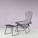 1960s “Bird Chair” with ottoman by Harry Bertoia for Knoll International, U
