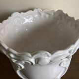 Moustiers Lallier white earthenware floor planter D30cm