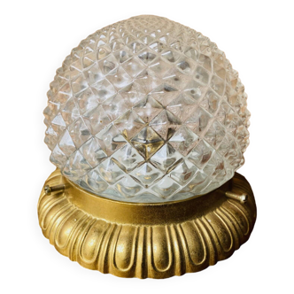 Vintage glass and brass ceiling light