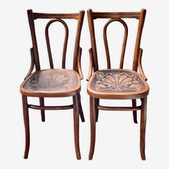 Paire de chaises de bistrot Bauman - Art nouveau