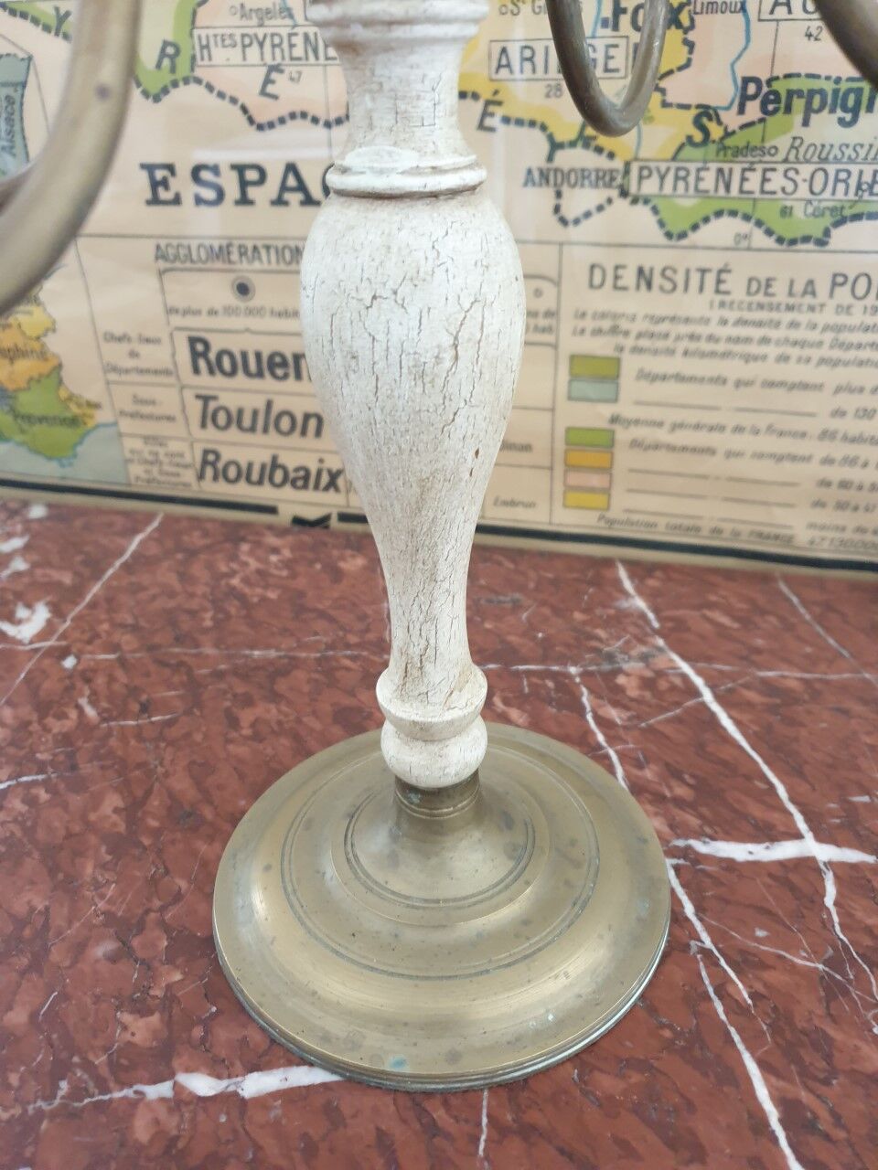 Chandelier 5 branches in brass