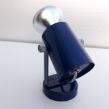 Vintage wall lamp blue lacquered 1970
