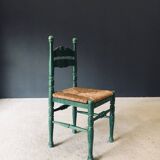 Rustic Austrian Alps Green Side Chairs, Austria, 1950s, Set of 2