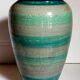 Ceramic vase scarified with gray-blue enamel