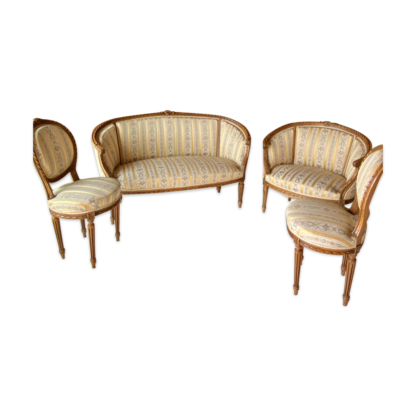 Salon soie et bois style Louis XV