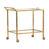 Mid-century italian brass bar cart with portable tray, 1960s