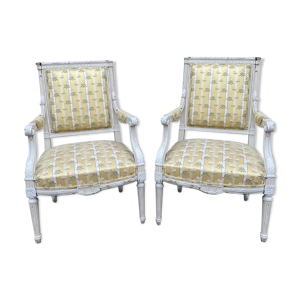 Paire de fauteuils bergères - louis xvi