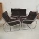 Canape set and pair of vintage 70s chrome tubular armchair