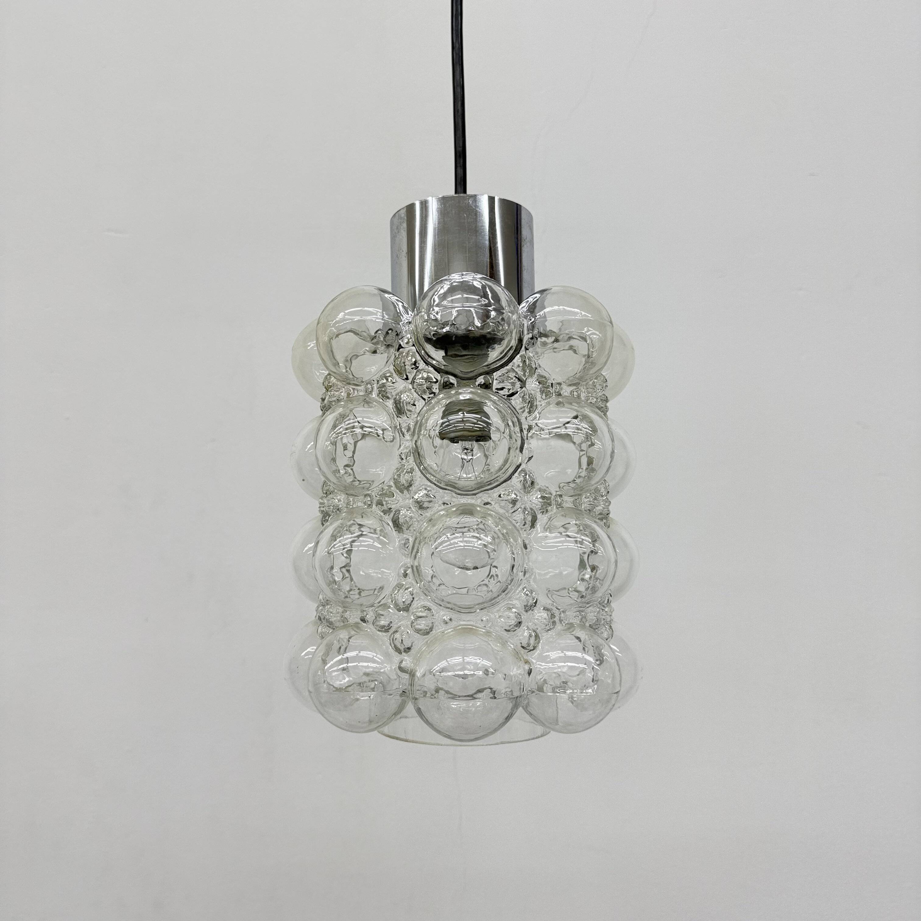 Large Bubble Glass Pendant by Helena Tynell for Limburg, Germany, 1970s