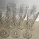 6 Champagne flutes in cut crystal of Saint Louis chantilly model