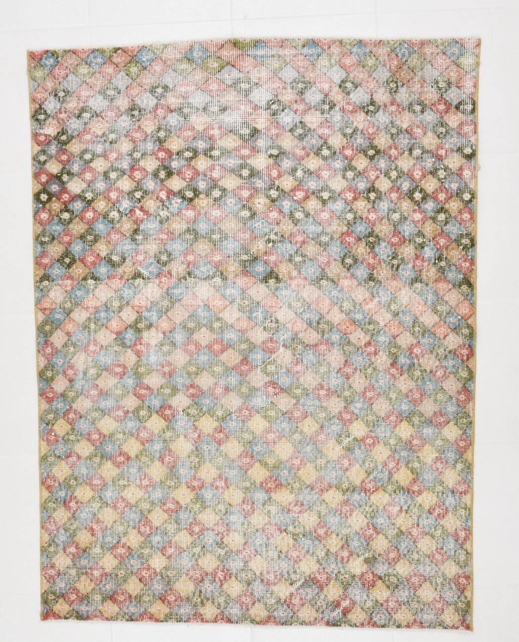 4x6 Vintage Geometric Style Multicolor Vintage Rug, 124x165Cm