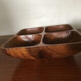 Wooden dish with compartments