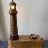 Souvenir lighthouse lamp from Calais in wood