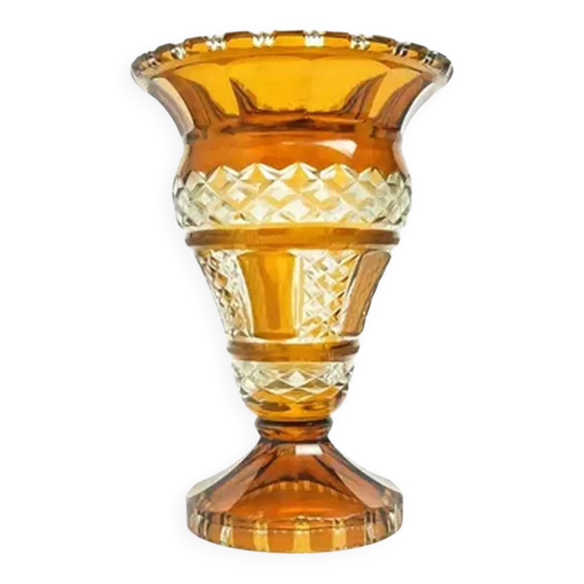Vase, honey crystal, Poland, 1950s