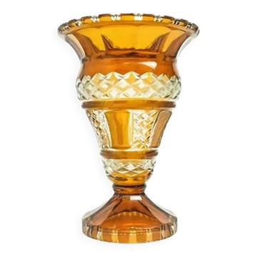 Vase, honey crystal, Poland, 1950s