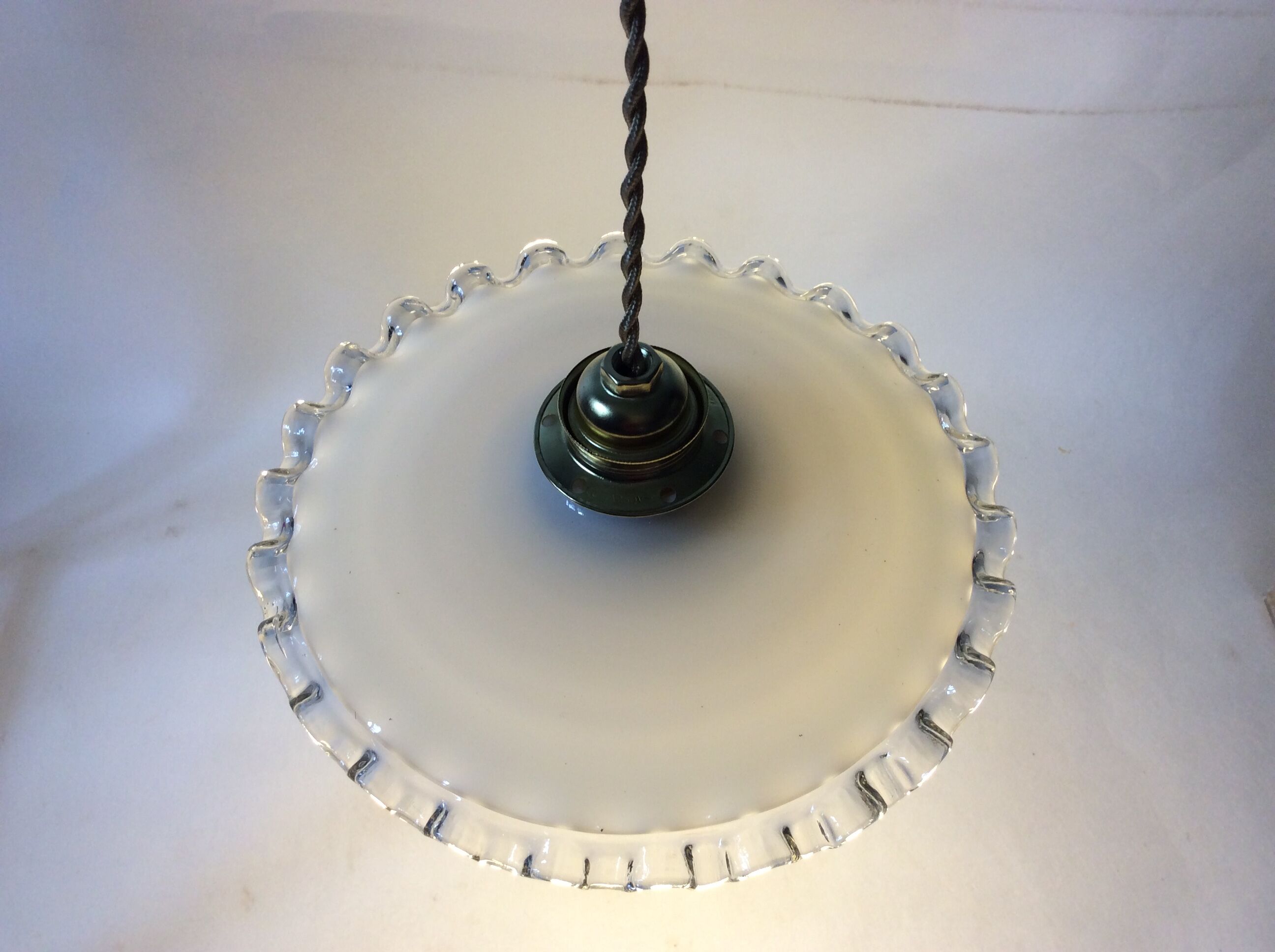 Vintage opaline hanging lamp