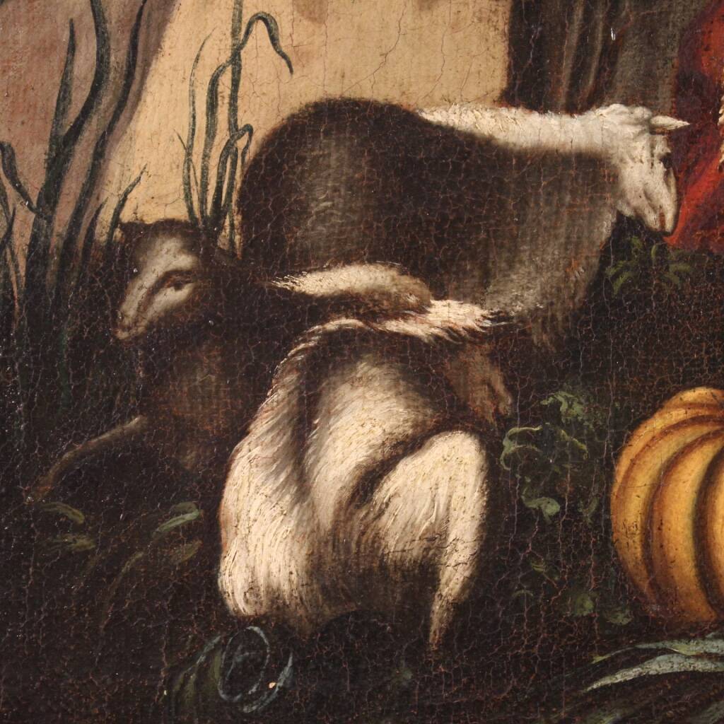 Antique Painting Pastoral Scene From The 18th Century