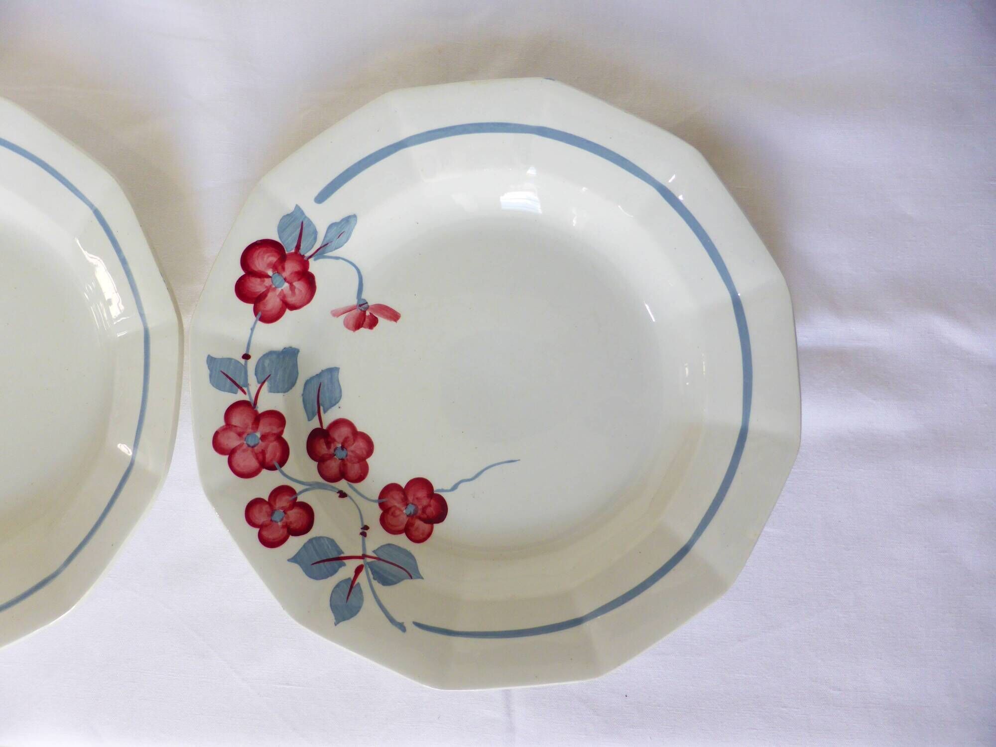 2 assiettes creuses Céranord St Amand modèle Le Printemps (220634)