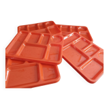 Lot of 5 Compartment Meal Trays, 1970s New