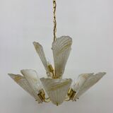 Italian murano glass chandelier hollywood regency design , 1970