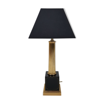 Lamp neoclassical a golden column the Dolphin Olympus