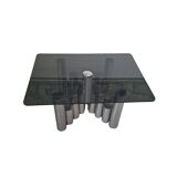 Tavolino Marco Zanuso - Design anni '70 - Cromo e Vetro Fumè