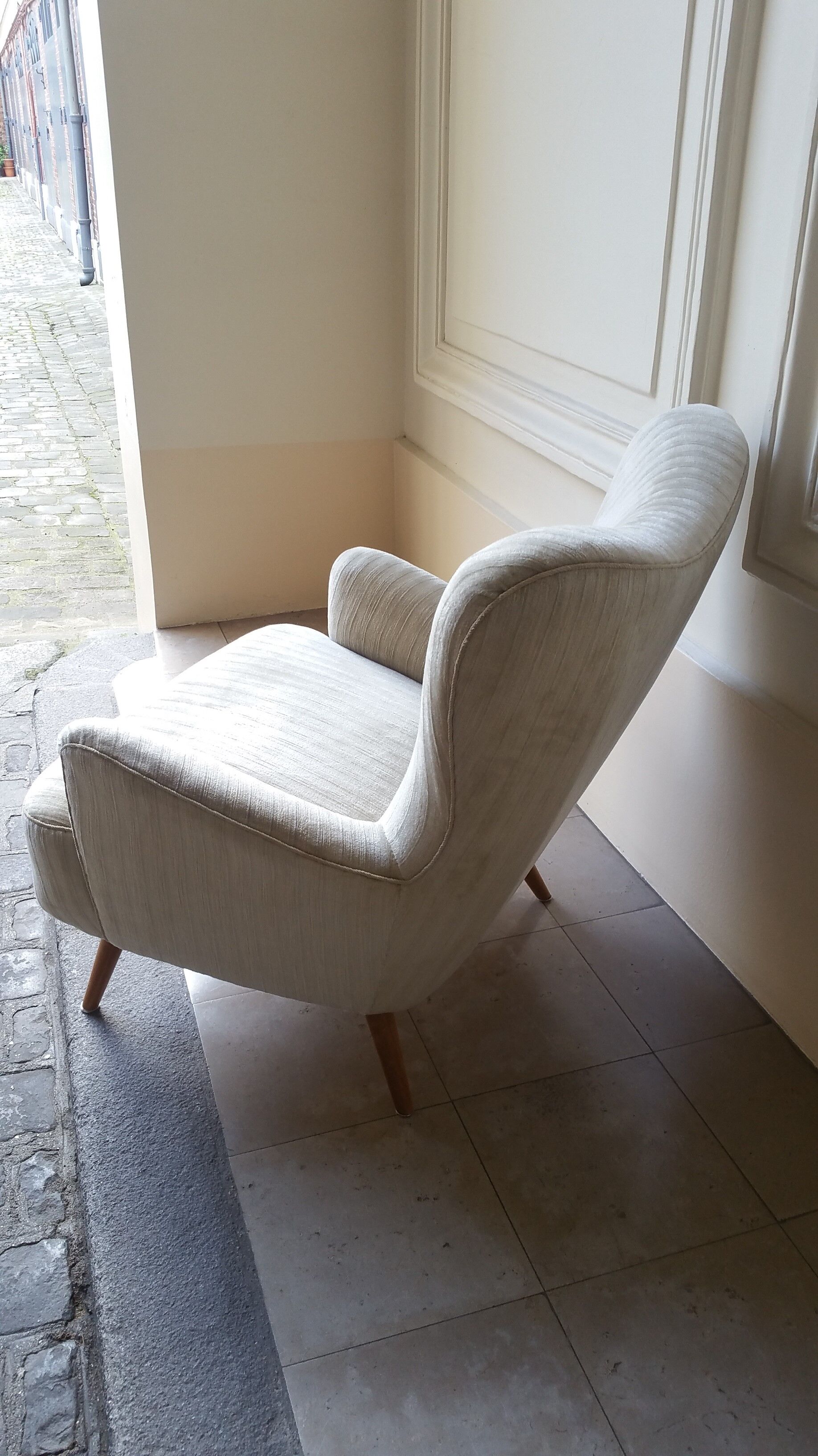 Organic wingback chairs in the 50-60s vintage armchair