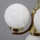 Art Deco brass chandelier with opaline glass, Czechoslovakia, 1930s